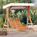 vidaXL Schommelbed met luifel vurenhout met teak afwerking, Tuin en Terras, Verzenden, Nieuw