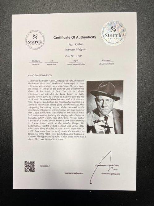 Inspector Maigret - Jean Gabin - Fine Art Photography -, Verzamelen, Film en Tv
