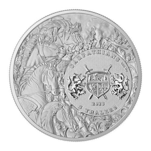Karpaten. 5 Thalers 2023 1 oz 5 Thalers Silver White Horse, Postzegels en Munten, Edelmetalen en Baren
