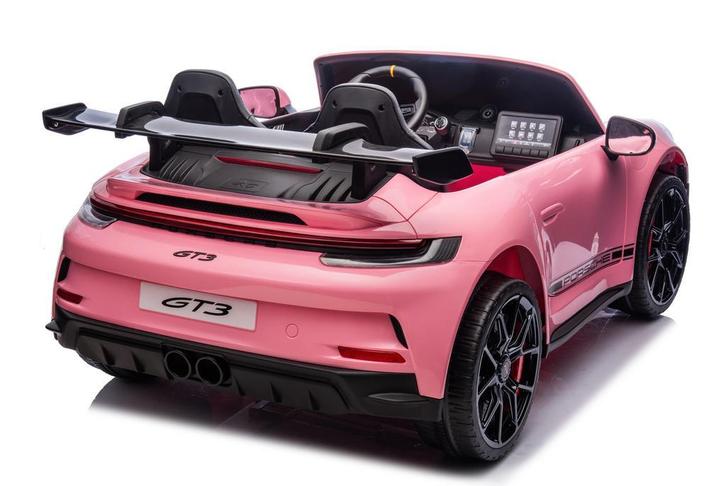 Kinderauto PORSCHE GT3 Roze  2 zitter, Mp4, leder, FM, BT, Kinderen en Baby's, Speelgoed | Buiten | Accuvoertuigen, Nieuw, Ophalen of Verzenden