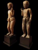 Paar Gongträger 77 cm Burma, Konbaung-Dynastie - Sculpture -