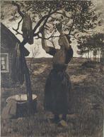 Willem Witsen (1860-1923) - Vrouw bij appelboom, Antiquités & Art
