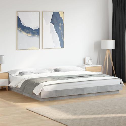 vidaXL Bedframe bewerkt hout betongrijs 200x200 cm, Huis en Inrichting, Slaapkamer | Bedden, Nieuw, Verzenden