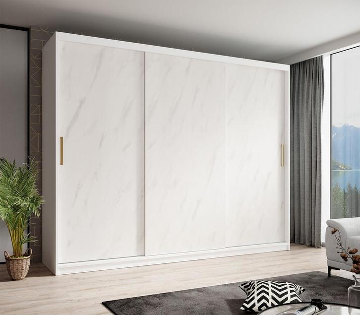 Kledingkast marmer wit 250x62x200 schuifdeuren, Huis en Inrichting, Kasten | Overige, Nieuw, Verzenden
