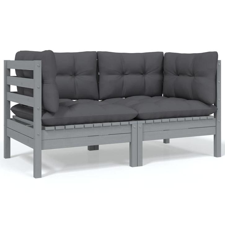 Tuinbank met Kussens Grijs | OP = OP | Profiteer Nu!, Tuin en Terras, Tuinbanken, Nieuw, Hout, Verzenden