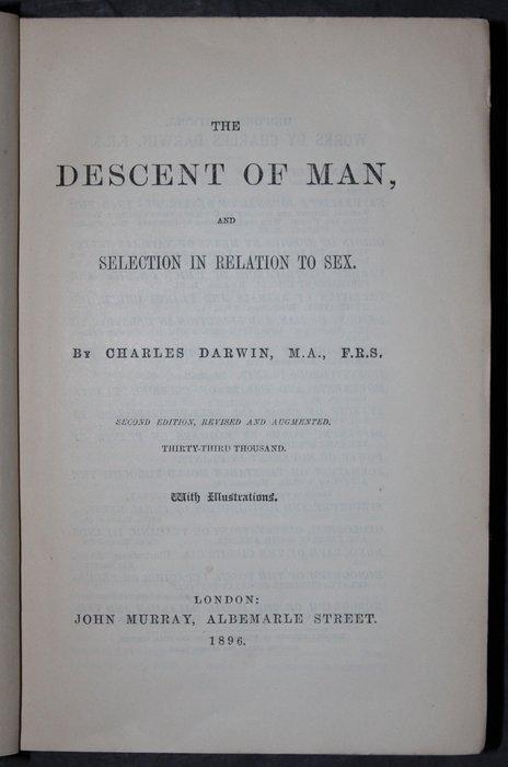 Charles Darwin - The Descent of Man and Selection in, Antiek en Kunst, Antiek | Boeken en Manuscripten