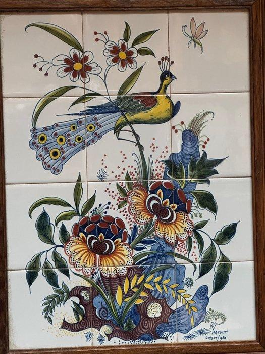 De Vries en Kuiken, Makkum - K.V - Kast - Eik - Tegeltableau, Antiek en Kunst, Antiek | Glaswerk en Kristal