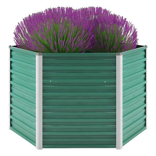 vidaXL Plantenbak verhoogd 129x129x77 cm gegalvaniseerd, Tuin en Terras, Bloempotten, Nieuw, Verzenden