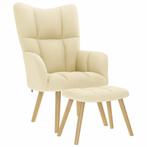 vidaXL Relaxstoel met voetenbank stof crèmekleurig, Huis en Inrichting, Fauteuils, Verzenden, Nieuw