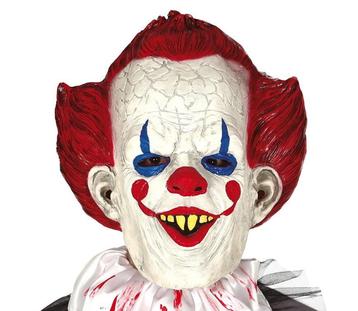 Halloween Masker Clown Rood Haar, Verzenden