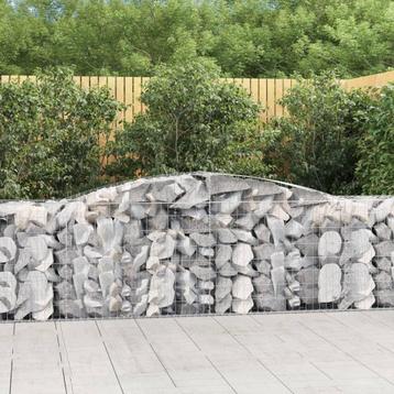 vidaXL Schanskorf gewelfd 400x50x80/100 cm gegalvaniseerd, Tuin en Terras, Bloempotten, Verzenden, Nieuw