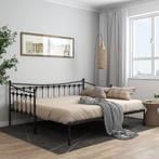 vidaXL Slaapbank uittrekbaar metaal zwart 90x200 cm, Huis en Inrichting, Verzenden, Nieuw