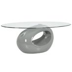 vidaXL Table basse avec dessus de table en verre ovale Gris