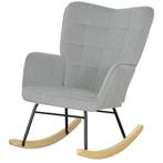 Schommelstoel - Comfortabel - Stevig - Lichtgrijs, Nieuw, Ophalen of Verzenden, Modern, Stof