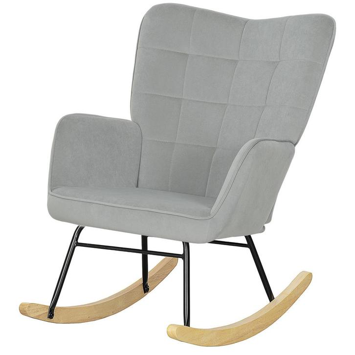 Schommelstoel - Comfortabel - Stevig - Lichtgrijs, Huis en Inrichting, Stoelen, Grijs, Nieuw, Stof, Ophalen of Verzenden