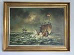 H. Smitts (XX) - 2 Zeilschepen op onstuimige zee
