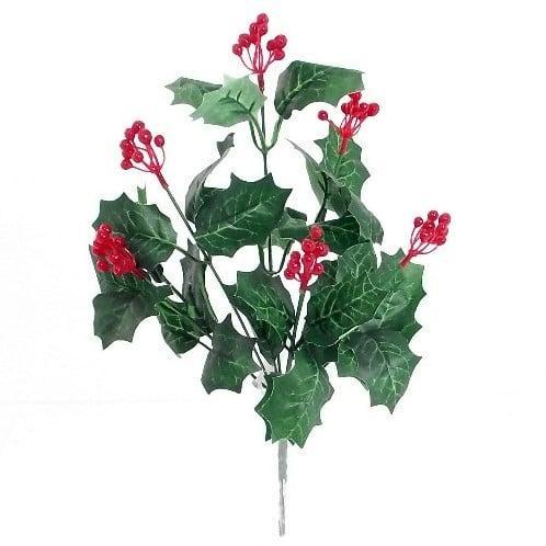 Hulst Groen met besjes Zijdenbloem bundel 7 stuks, Huis en Inrichting, Woonaccessoires | Kunstplanten en Kunstbloemen, Nieuw