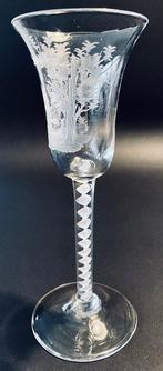 Wijnglas - kelkglas 1760 - Kristal - 18 de eeuws wijnglas, Antiek en Kunst