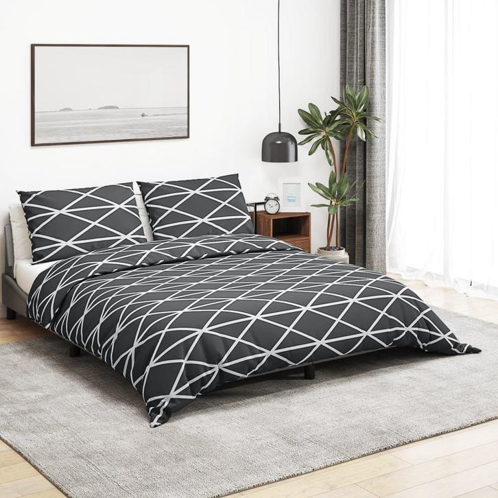 vidaXL Dekbedovertrekset 200x200 cm katoen grijs, Maison & Meubles, Chambre à coucher | Linge de lit, Envoi