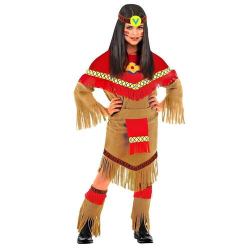 Indiaanse Jurk Rood Bruin Meisje, Enfants & Bébés, Costumes de carnaval & Déguisements, Envoi