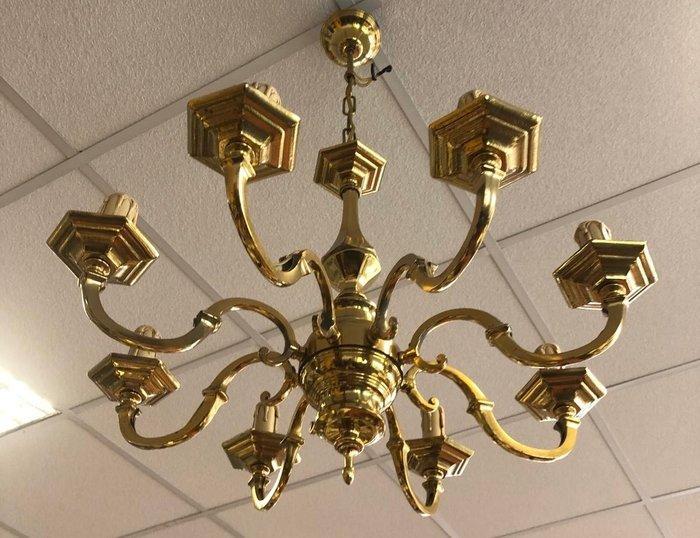 Kroonluchter - Acht luci - massieve tin, Antiek en Kunst, Curiosa en Brocante