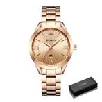 Gouden Luxe Horloge voor Dames - Roestvrij Staal Armband 3, Nieuw, Curren, Verzenden