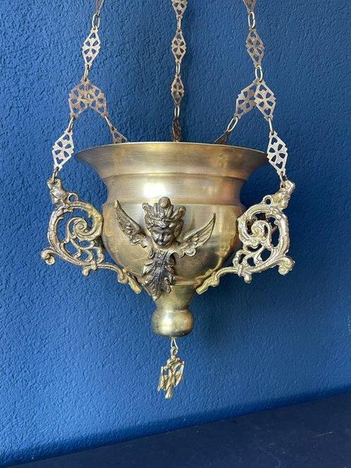 Godslamp - Brons, Messing - Engelenkopjes, Antiek en Kunst, Kunst | Niet-Westerse kunst