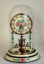 400-dagen klok - Koma - wit - bloem - glas - messing -, Antiquités & Art, Antiquités | Horloges