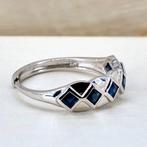 Zonder Minimumprijs - Ring Zilver - 0.78ct. tw. Saffier -, Handtassen en Accessoires, Ringen, Nieuw