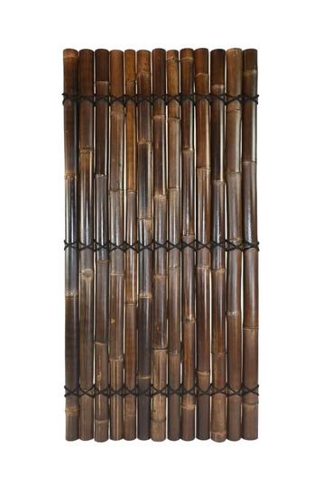 Bamboescherm zwart half rond 180x90cm, Verzenden
