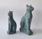 Beeld, 2 Bastet Katten - 28 cm - Gips