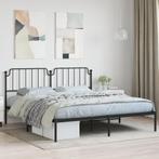 vidaXL Bedframe met hoofdbord metaal zwart 160x200 cm, Huis en Inrichting, Verzenden, Nieuw