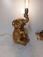 Beeld, olifant met lamp - 44 cm - polyresin