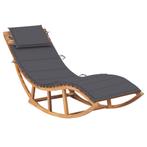 vidaXL Chaise longue à bascule avec coussin Bois de teck, Jardin & Terrasse, Verzenden, Neuf