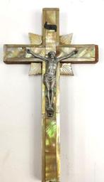 Crucifix - hout en parelmoer - 1850-1900, Antiquités & Art, Art | Art non-occidental