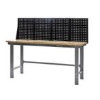 Werkbank grijs 200 cm met hardhouten blad en zwart, Doe-het-zelf en Bouw, Ophalen of Verzenden, Nieuw