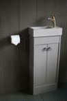 Landelijk toiletmeubel + fontein light grey 90 x 38 cm