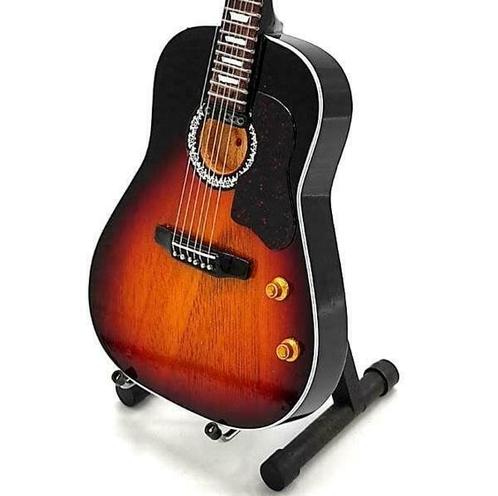 Miniatuur Gibson J-160 gitaar met gratis standaard, Collections, Cinéma & Télévision, Envoi