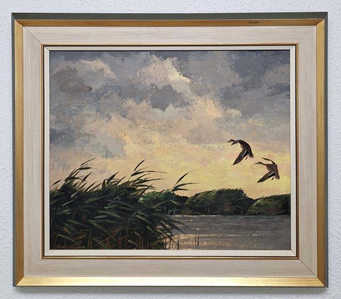 Jo Schrijnder (1894-1968) - Opvliegende eenden in, Antiek en Kunst, Kunst | Schilderijen | Klassiek