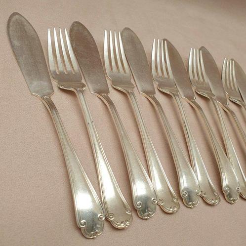 Mappin & Webb - Bestekset (12) - Verzilverd - Vissers, Antiek en Kunst, Antiek | Meubels | Tafels