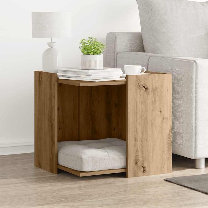 vidaXL Kattenbakkast 53x53x51 cm bewerkt hout artisanaal, Dieren en Toebehoren, Katten-accessoires, Nieuw, Verzenden