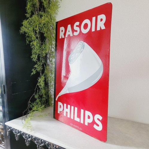 In Topstaat: Philips, Dubbelzijdig, Emaille Reclamebord,, Antiek en Kunst, Antiek | Wandborden en Tegels