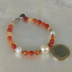 Zonder Minimumprijs - Armband Zilver Parel - Carneool -, Nieuw