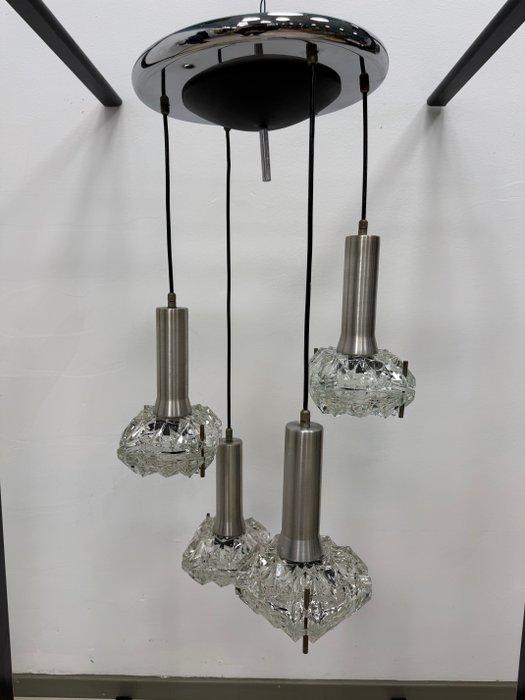 Lampe à suspendre - Verre, Métal - lustre à cascade, Antiek en Kunst, Antiek | Verlichting