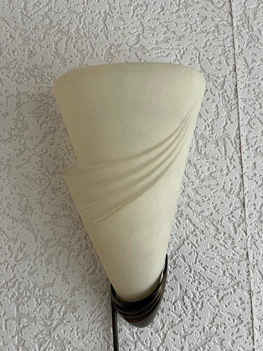 Lamp (2) - Glas, Brons - Wandlamp Diana Melkglas, Antiek en Kunst, Curiosa en Brocante