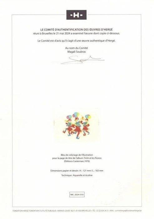 Tintin - Illustration page de titre Tintin et les Picaros -, Livres, BD | Comics