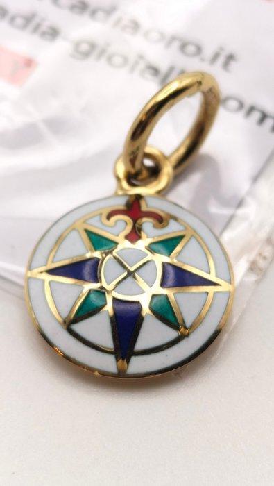 Arcadia - Hanger - 18 karaat Geel goud, smalto, Handtassen en Accessoires, Antieke sieraden