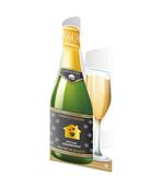 Champagne Kaart Samenwonen 18cm, Hobby en Vrije tijd, Nieuw, Verzenden