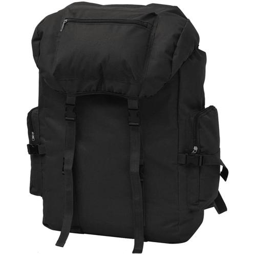 vidaXL Rugzak legerstijl 65 L zwart, Handtassen en Accessoires, Tassen | Rugtassen, Nieuw, Verzenden