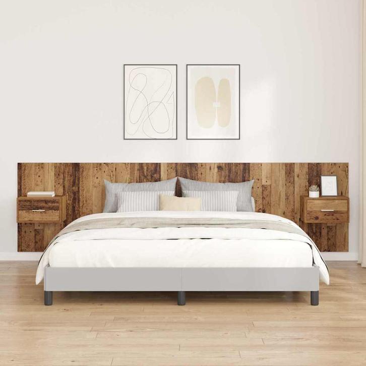 vidaXL Hoofdeinde Met Kast met lade 3 pcs Oud Hout Bewerkt, Huis en Inrichting, Slaapkamer | Bedden, Nieuw, Verzenden